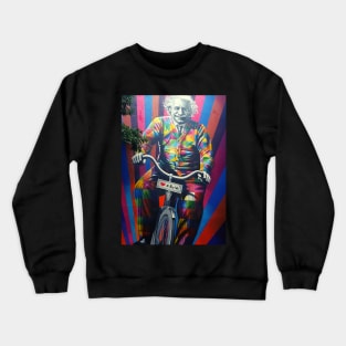 Einstein riding a bike. Crewneck Sweatshirt